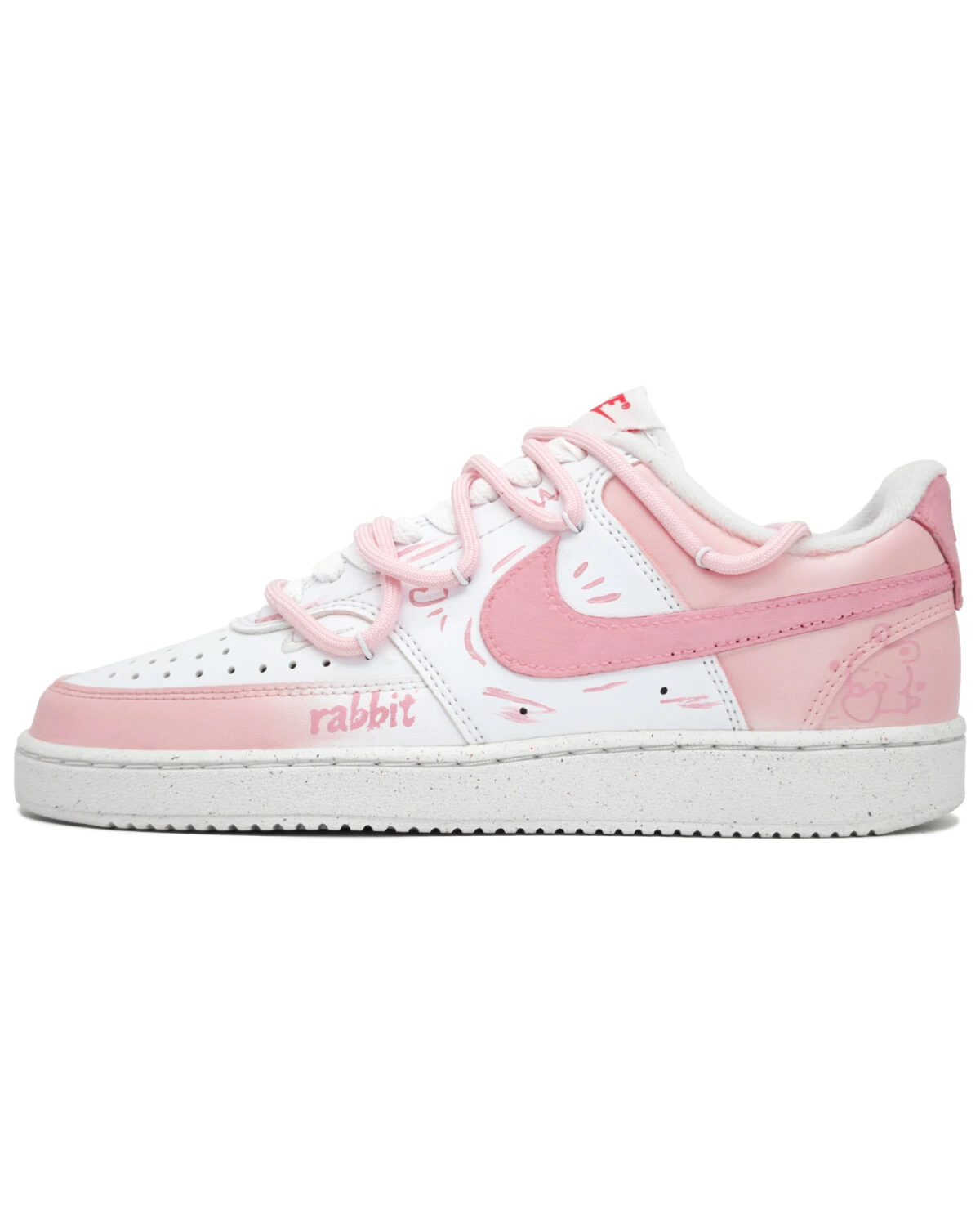 Nike Court Vision LO Rabbit женские кроссовки розовые с принтом картинка