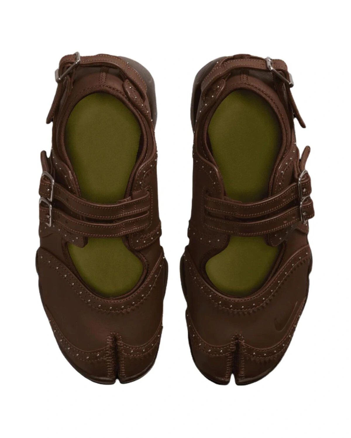 Nike Air Rift женские туфли на ремешках коричневые на платформе картинка