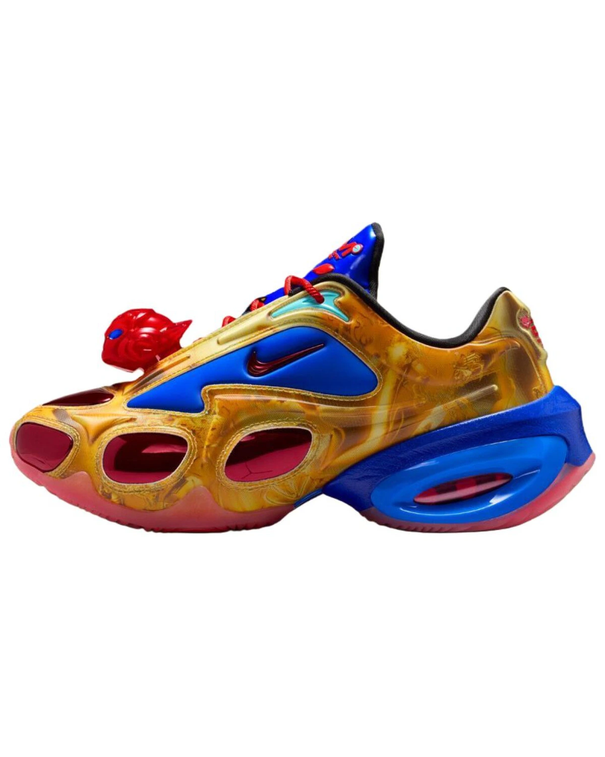 Nike Air Max Muse женские спортивные кроссовки золотые с синим и красным картинка