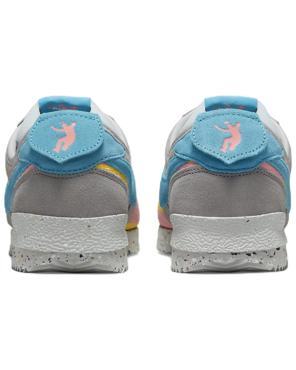 Nike кроссовки для бега серо-голубые с розовыми и желтыми акцентами картинка