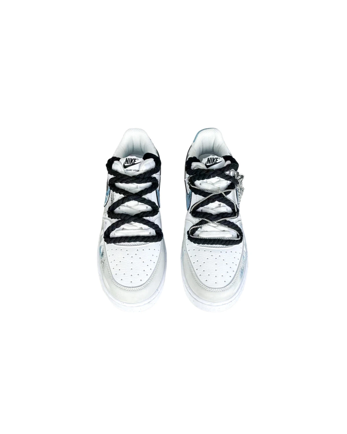 Nike Court Vision 1 мужские повседневные кроссовки сине-белые с принтом картинка