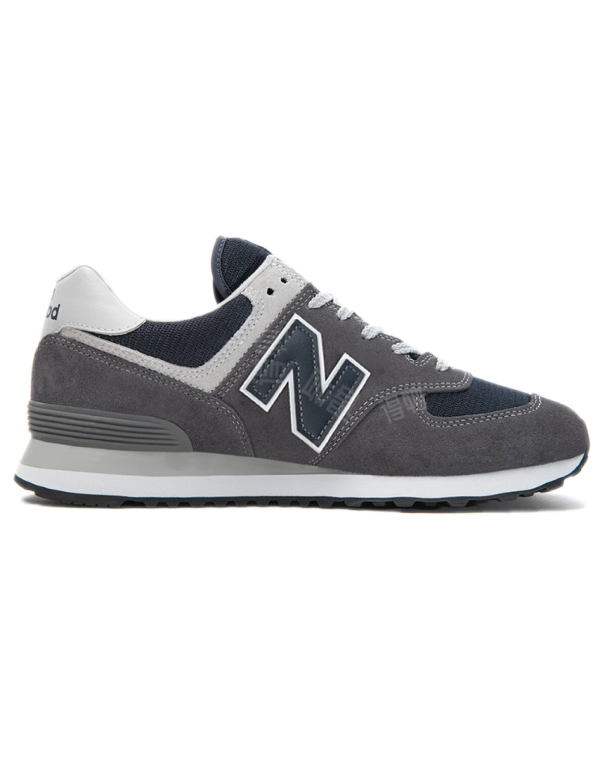 New Balance 574 унисекс кроссовки из ткани и кожи серые картинка