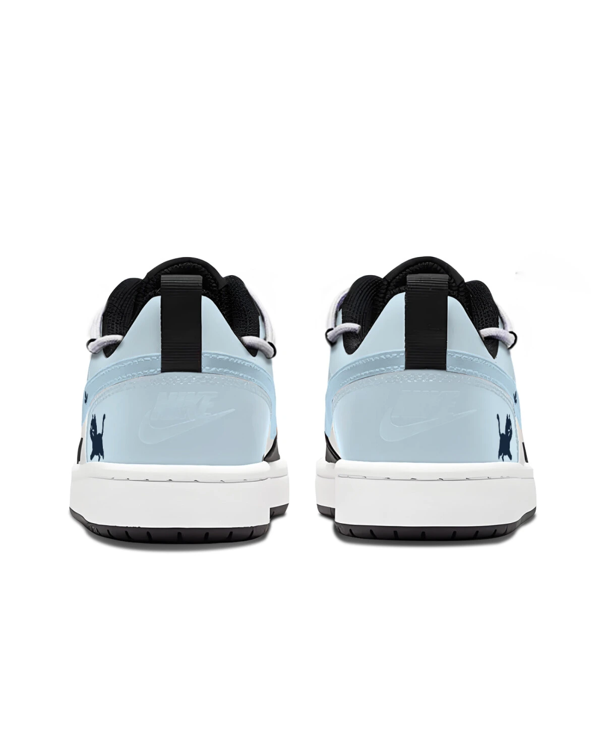 Nike Court Borough Low 2 детские кроссовки кожаные сине-черные картинка