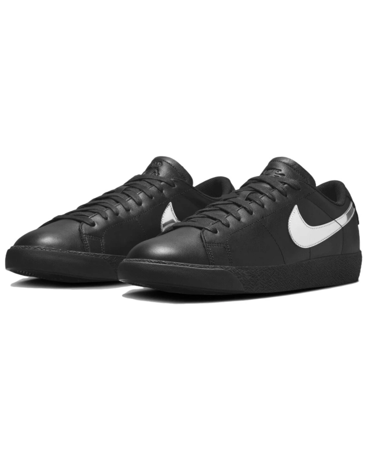 Nike SB Blazer унисекс кроссовки черные с серебряными вставками картинка