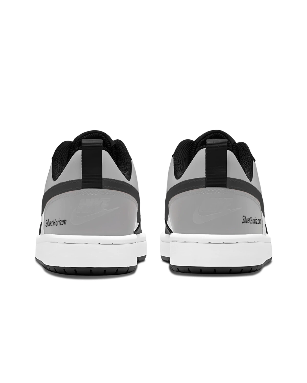 Nike Court Borough детские кроссовки кожаные серебристые картинка