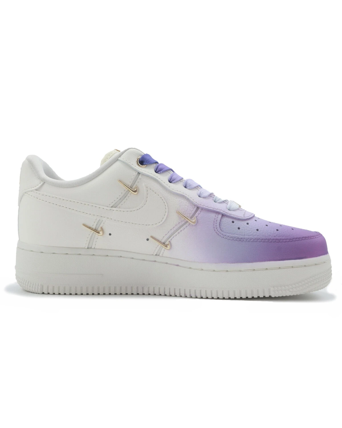 Nike Air Force 1 женские кроссовки кожаные фиолетово-розовые картинка