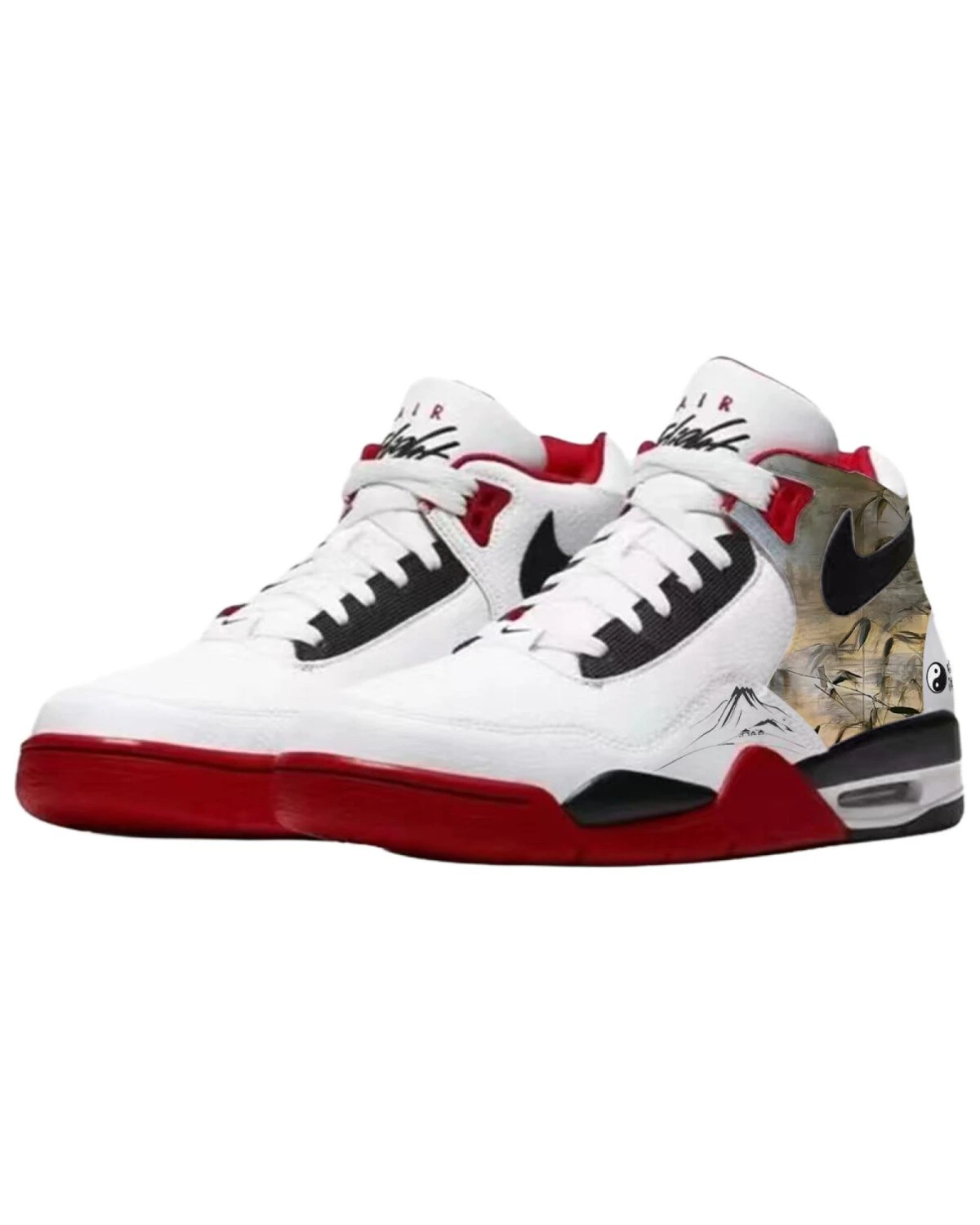 Nike Flight Legacy мужские спортивные кроссовки средние красно-белые с амортизацией картинка