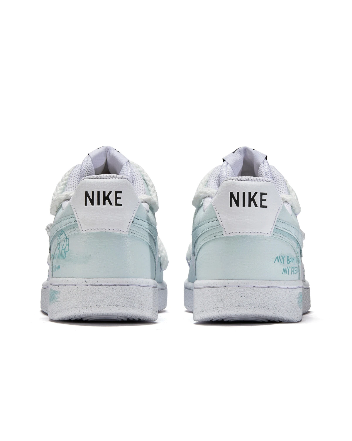 Nike Court Vision 1 мужские кроссовки с амортизацией и противоскользящей подошвой сине-белые картинка