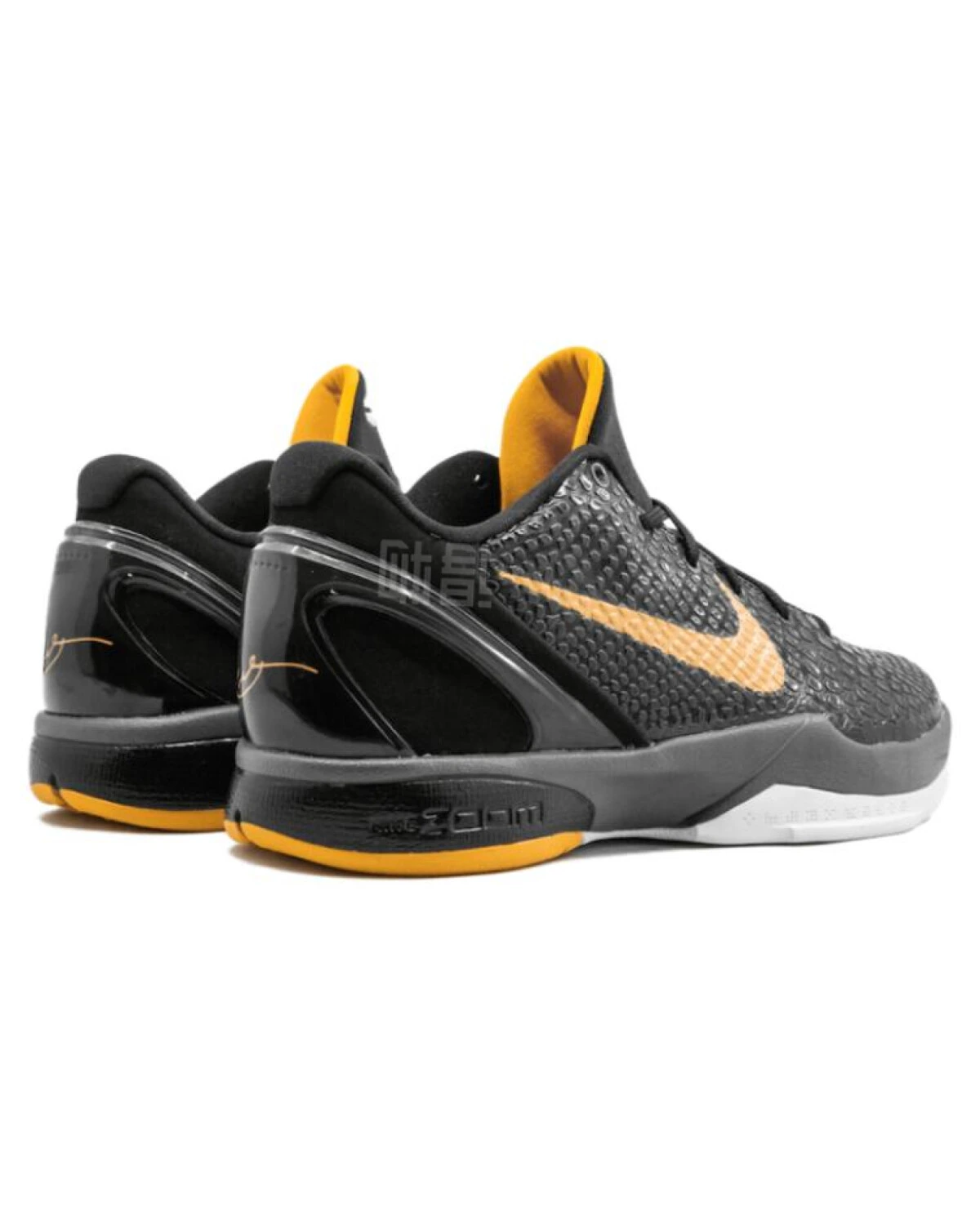Nike Zoom Kobe 6 Black Del Sol мужские баскетбольные кроссовки черно-желтые картинка