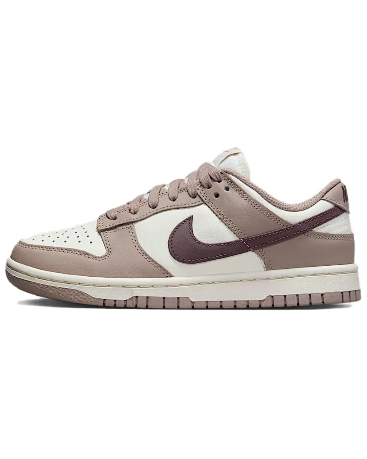 Nike Dunk женские кроссовки бежево-коричневые кожаные картинка