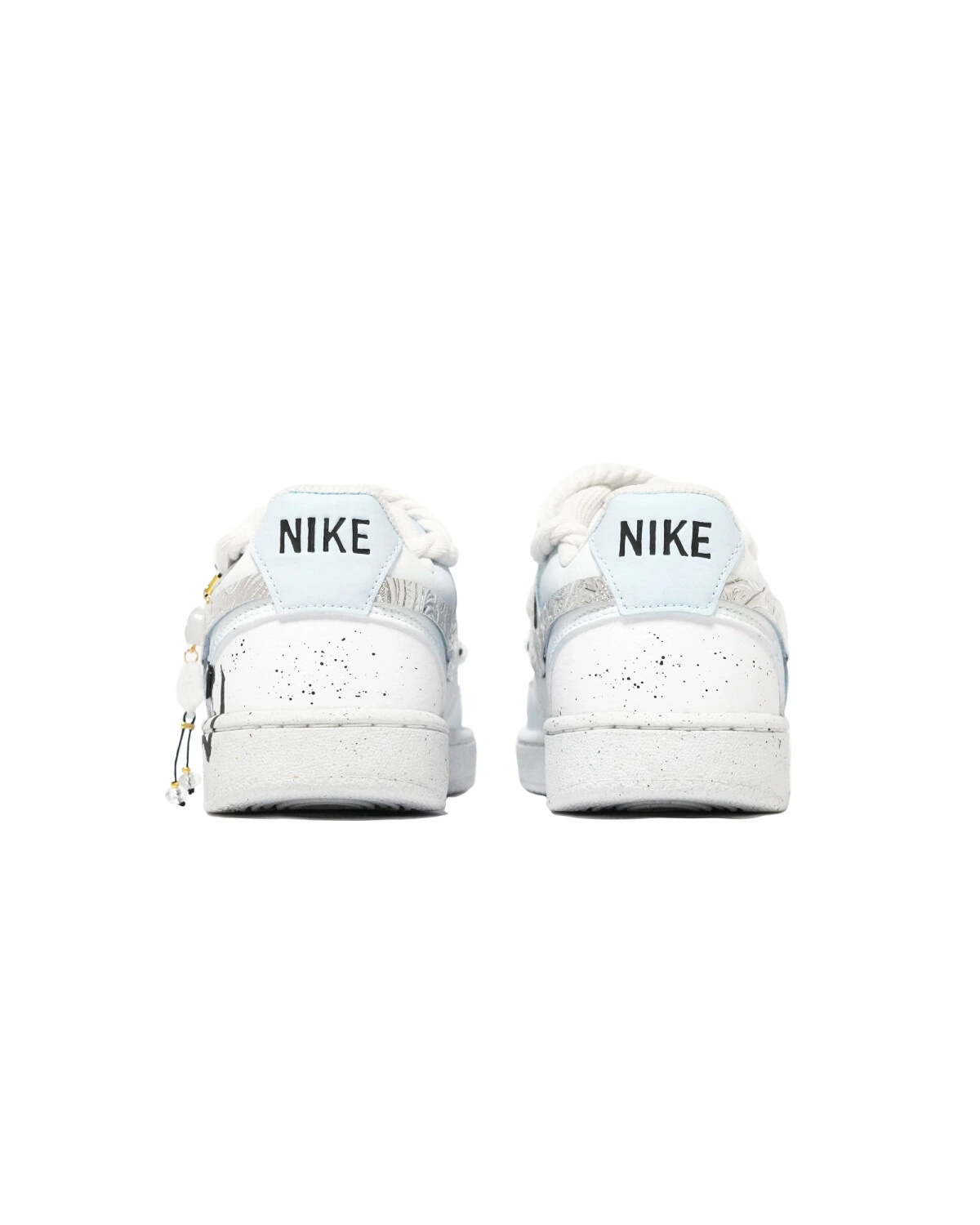 Nike Court Borough 2 unisex кроссовки голубые градиентные с деконструкцией картинка