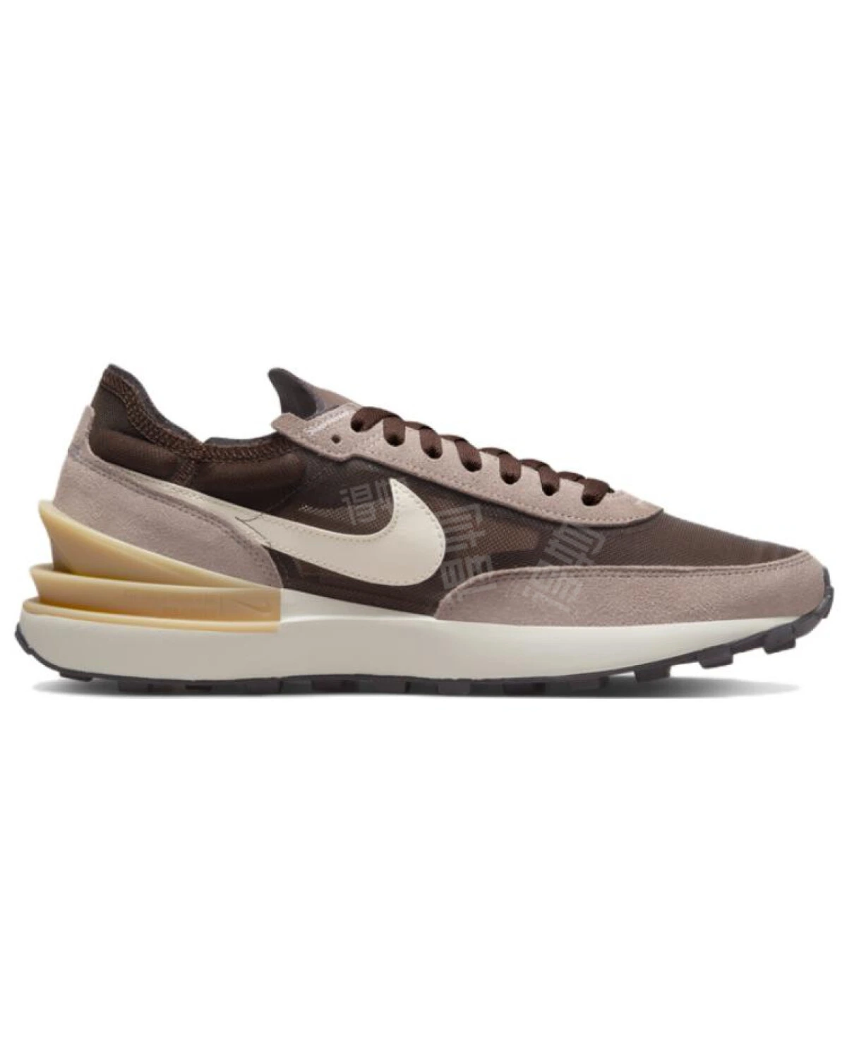 Nike Waffle One мужские повседневные кроссовки из замши и ткани светло-коричневые картинка