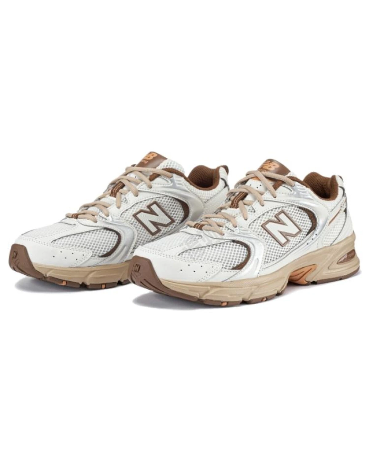 New Balance 530 unisex кроссовки повседневные с амортизацией бело-коричневые картинка
