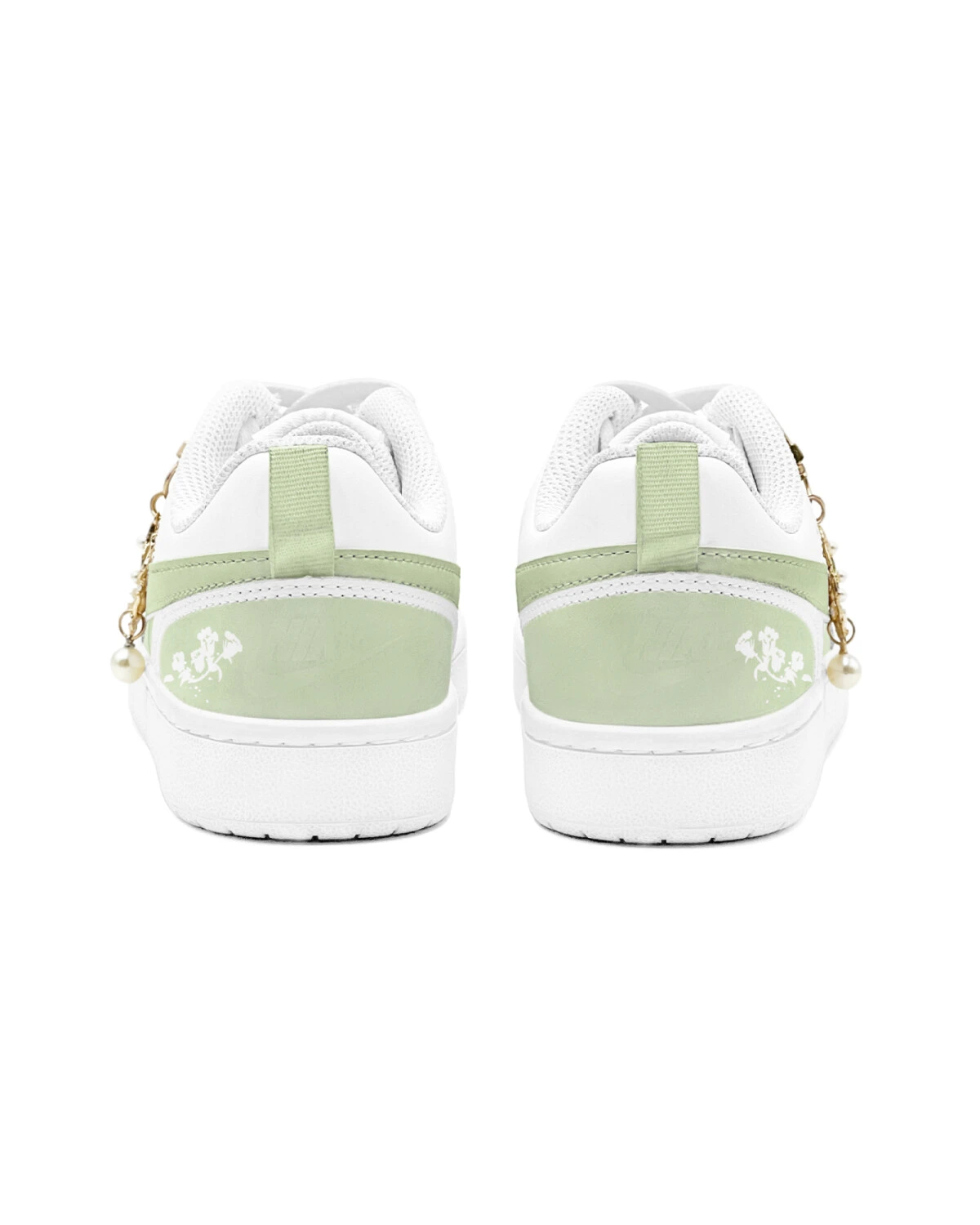 Nike Court Borough женские кроссовки зелено-желтые с цветочным принтом картинка