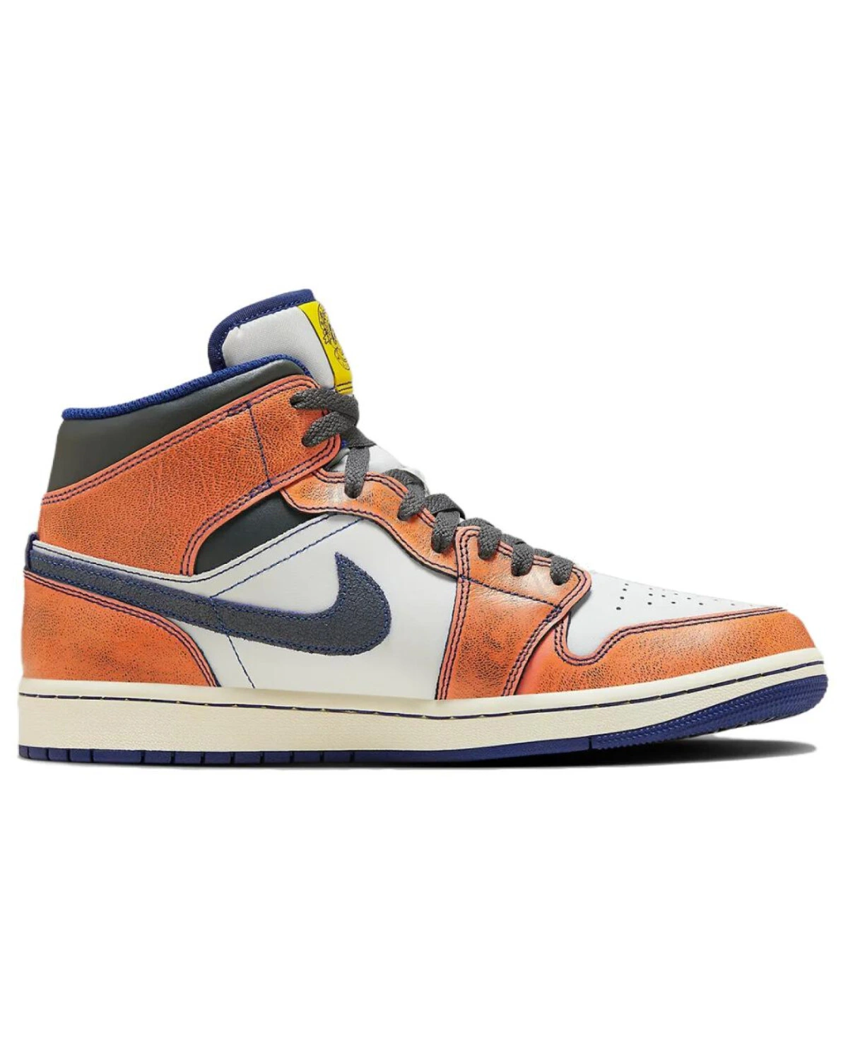 Jordan Air Jordan 1 Mid "Flight" мужские кроссовки оранжево-белые-чёрные картинка
