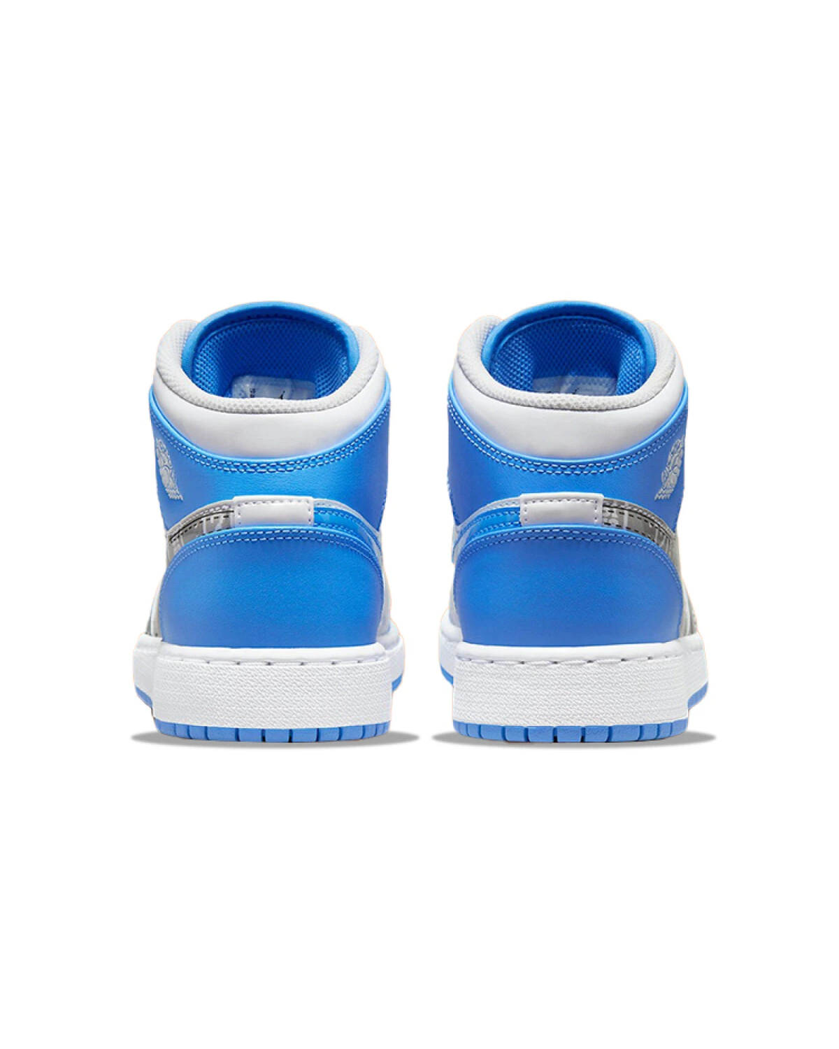 Jordan Air Jordan 1 детские кроссовки синие на шнуровке из кожи картинка