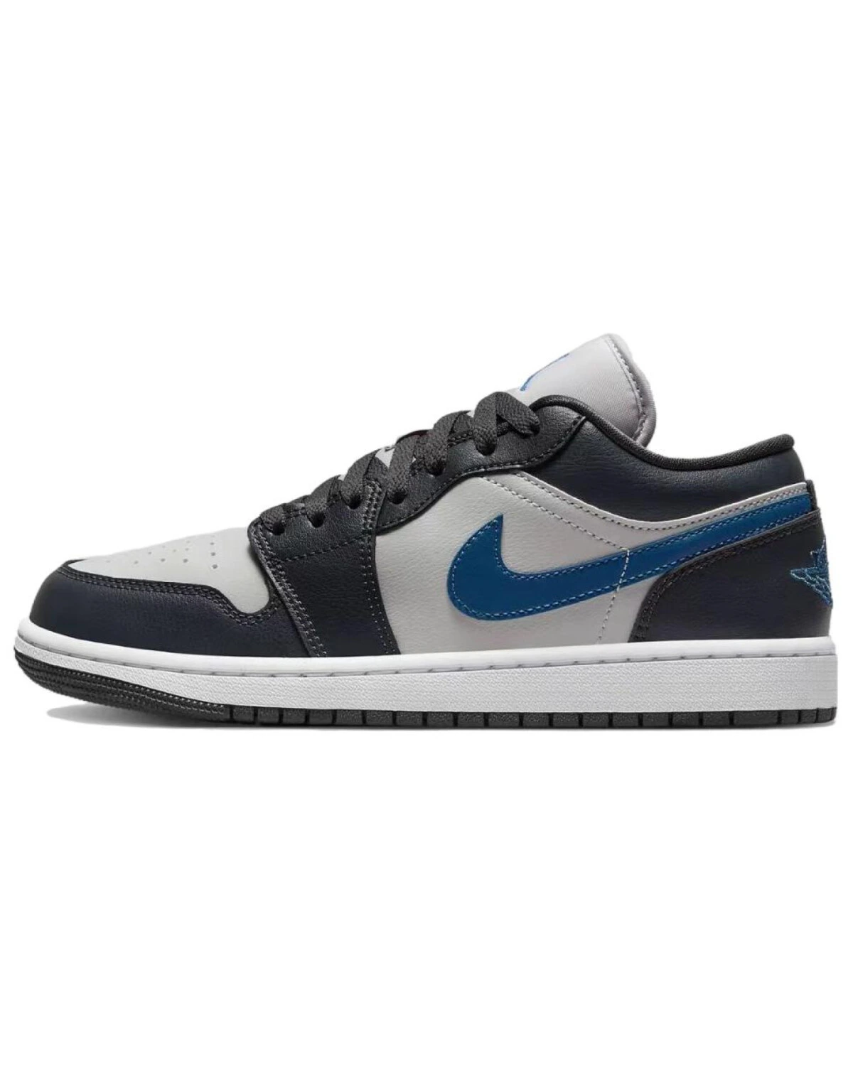 Jordan Air Jordan 1 унисекс кроссовки кожаные черно-серо-синие картинка