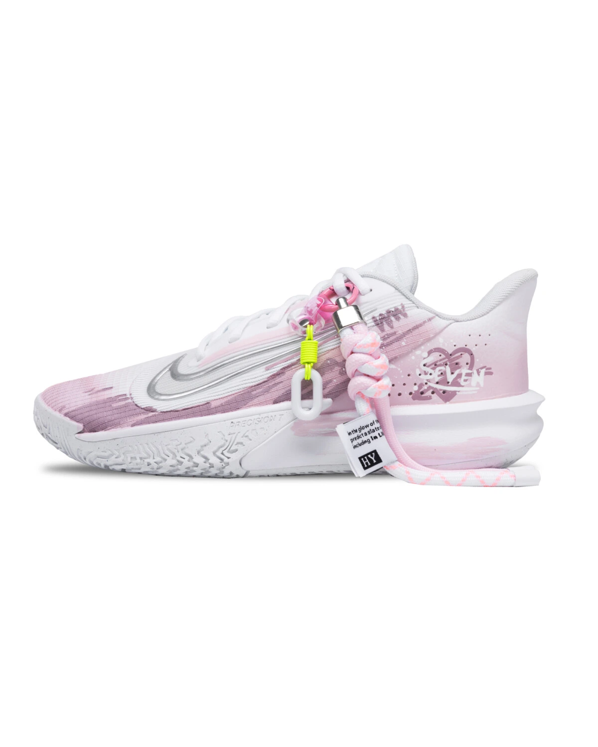Nike Precision 7 Unisex баскетбольные кроссовки бело-розовые с художественным принтом картинка