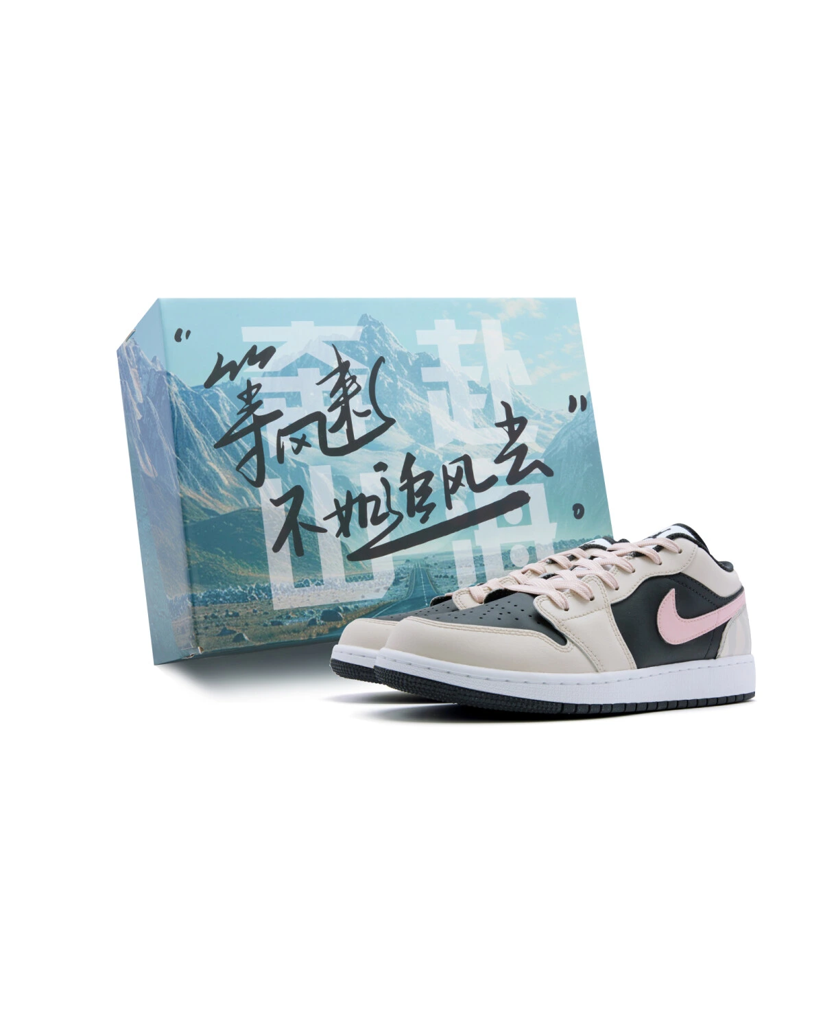 Jordan Air Jordan 1 Low мужские кроссовки черно-розово-желтые с амортизацией картинка