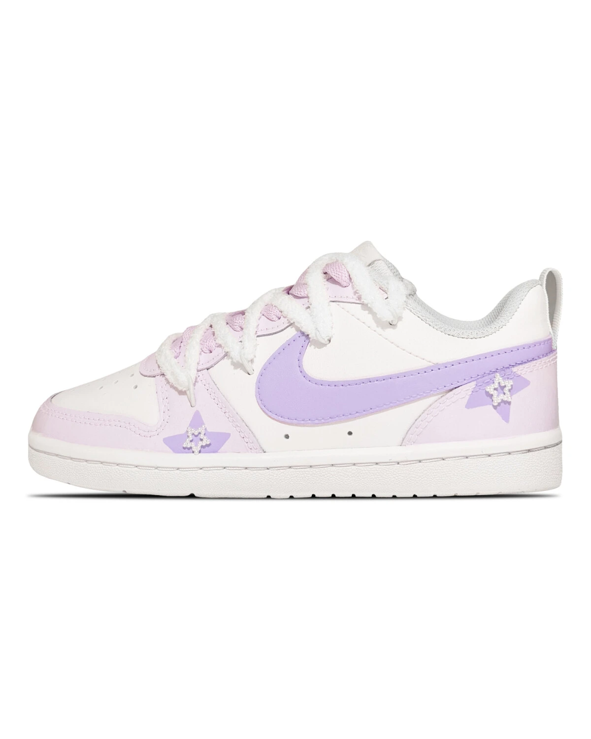 Nike Court Borough детские кожаные кеды фиолетовые картинка