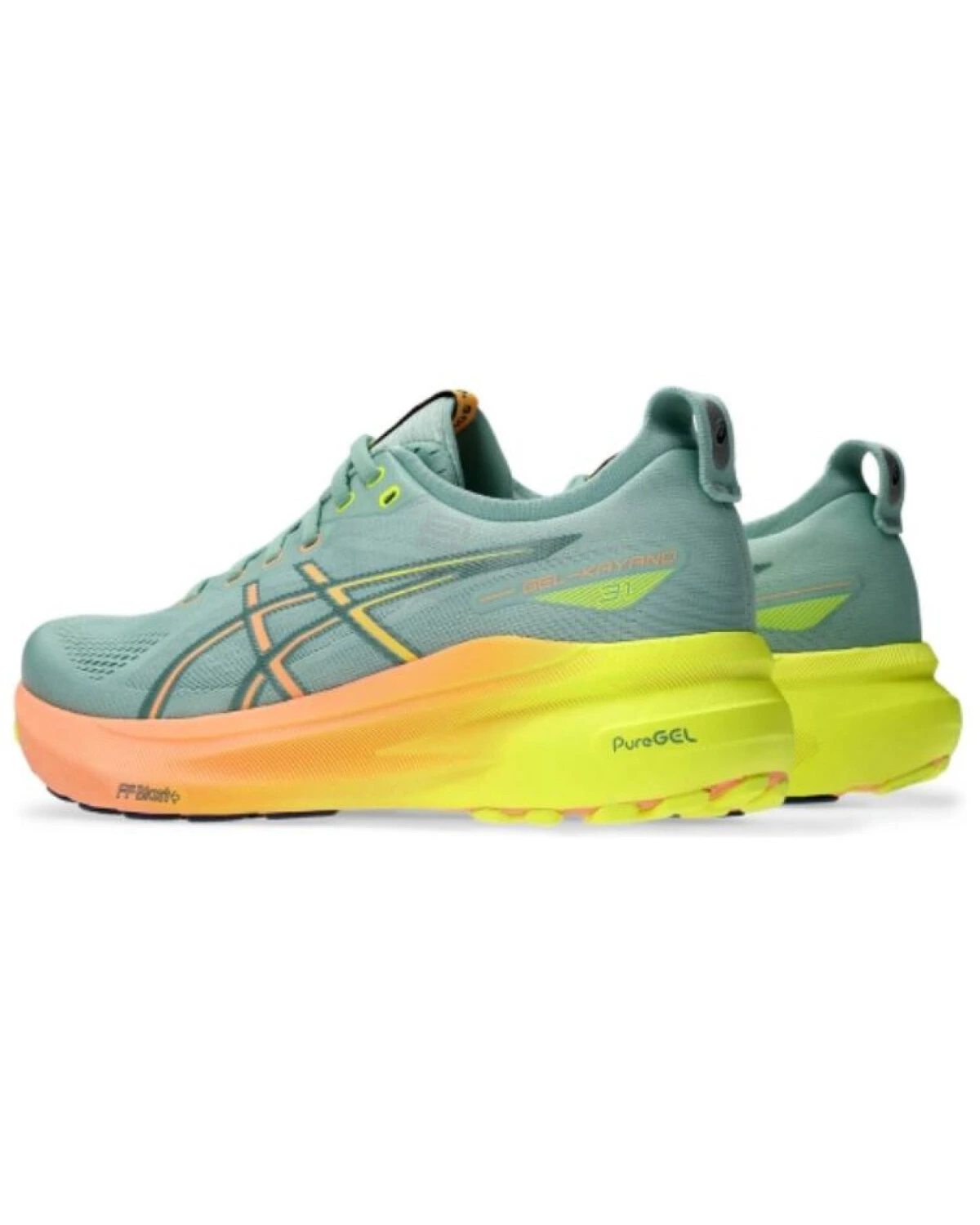 Asics Gel-Kayano 31 мужские кроссовки для марафона стабильные зелено-желтые картинка
