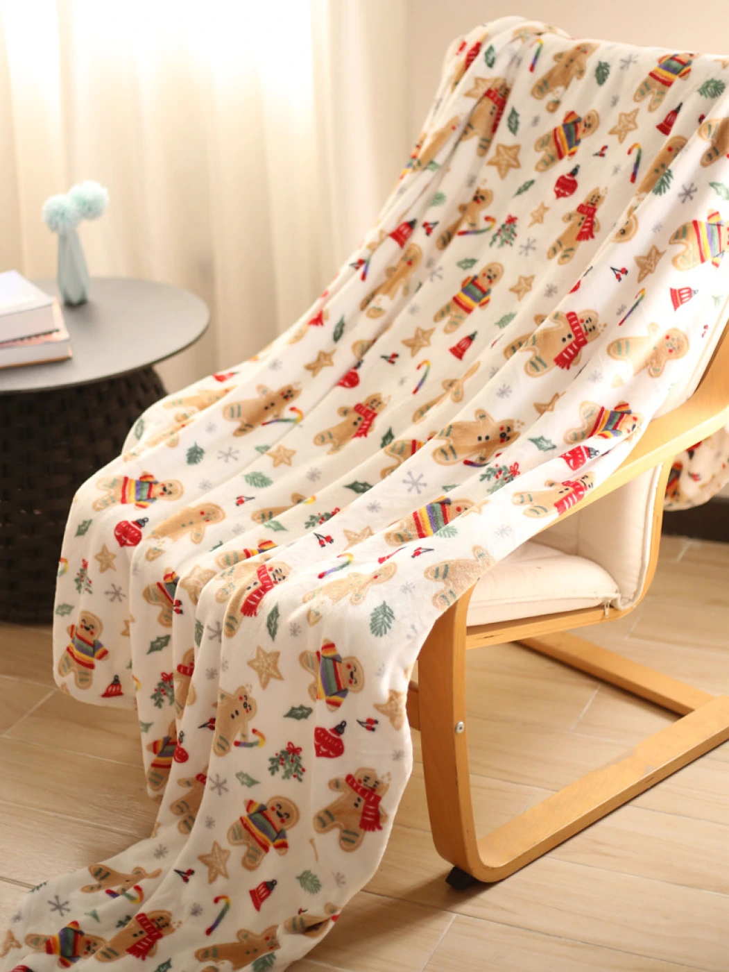 Мягкое фланелевое одеяло с рождественским принтом картинка