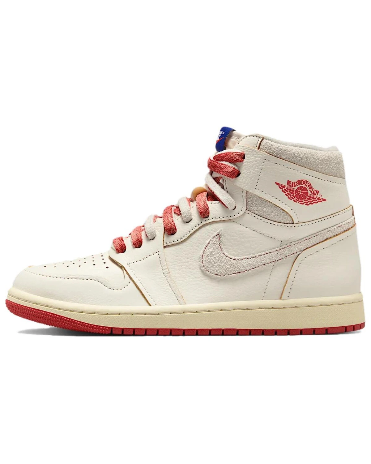 Jordan Air Jordan 1 High OG “Sail/Cinnabar” женские кроссовки высокие бежевые картинка