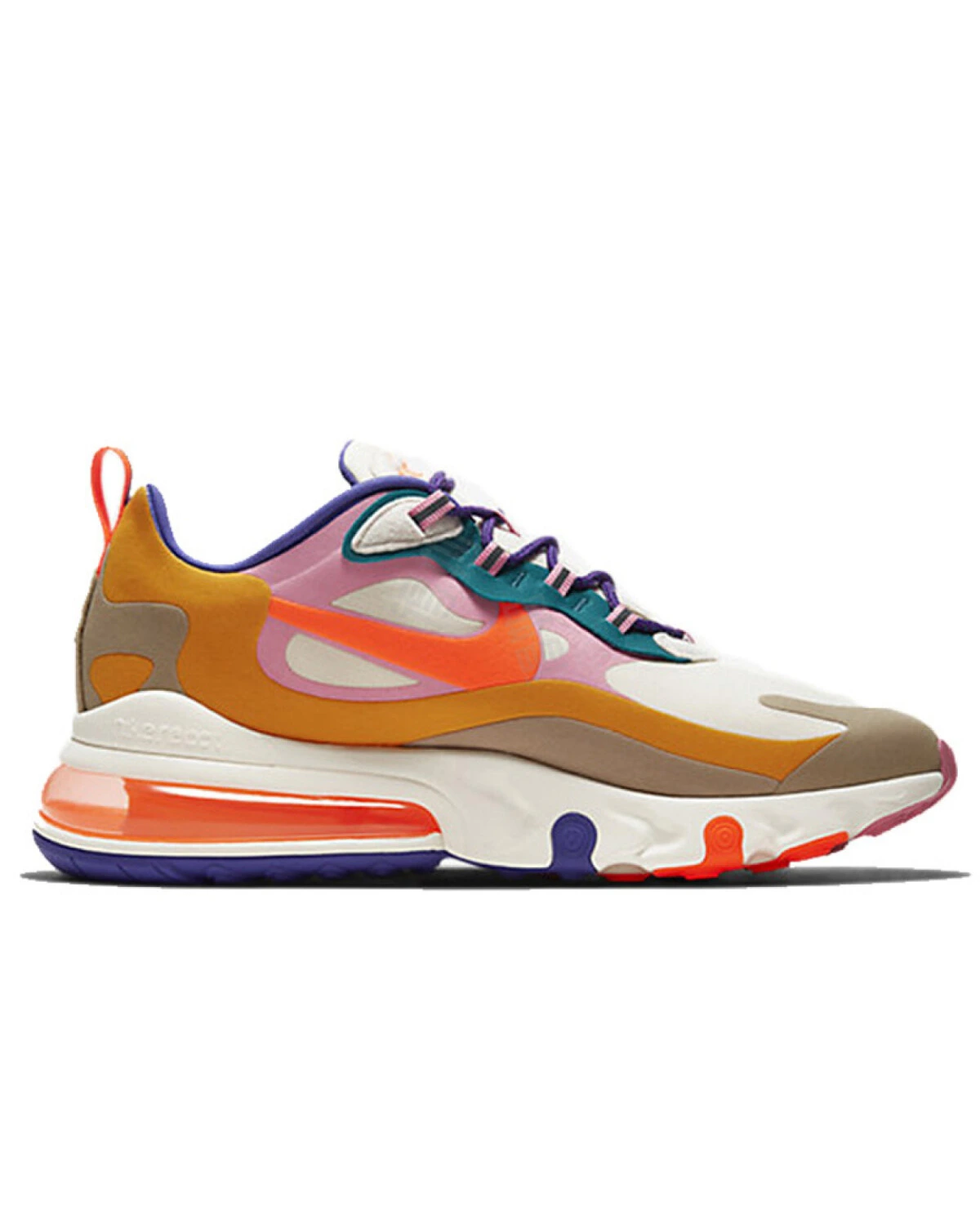 Nike Air Max 270 React мужские спортивные кроссовки ретро комфорт сине-оранжевые картинка