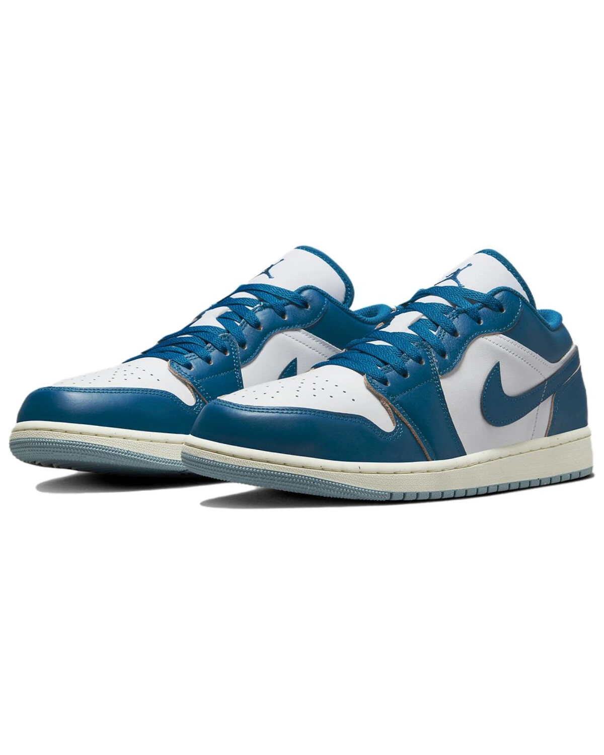 Jordan Air Jordan 1 Low unisex кроссовки сине-белые кожаные картинка