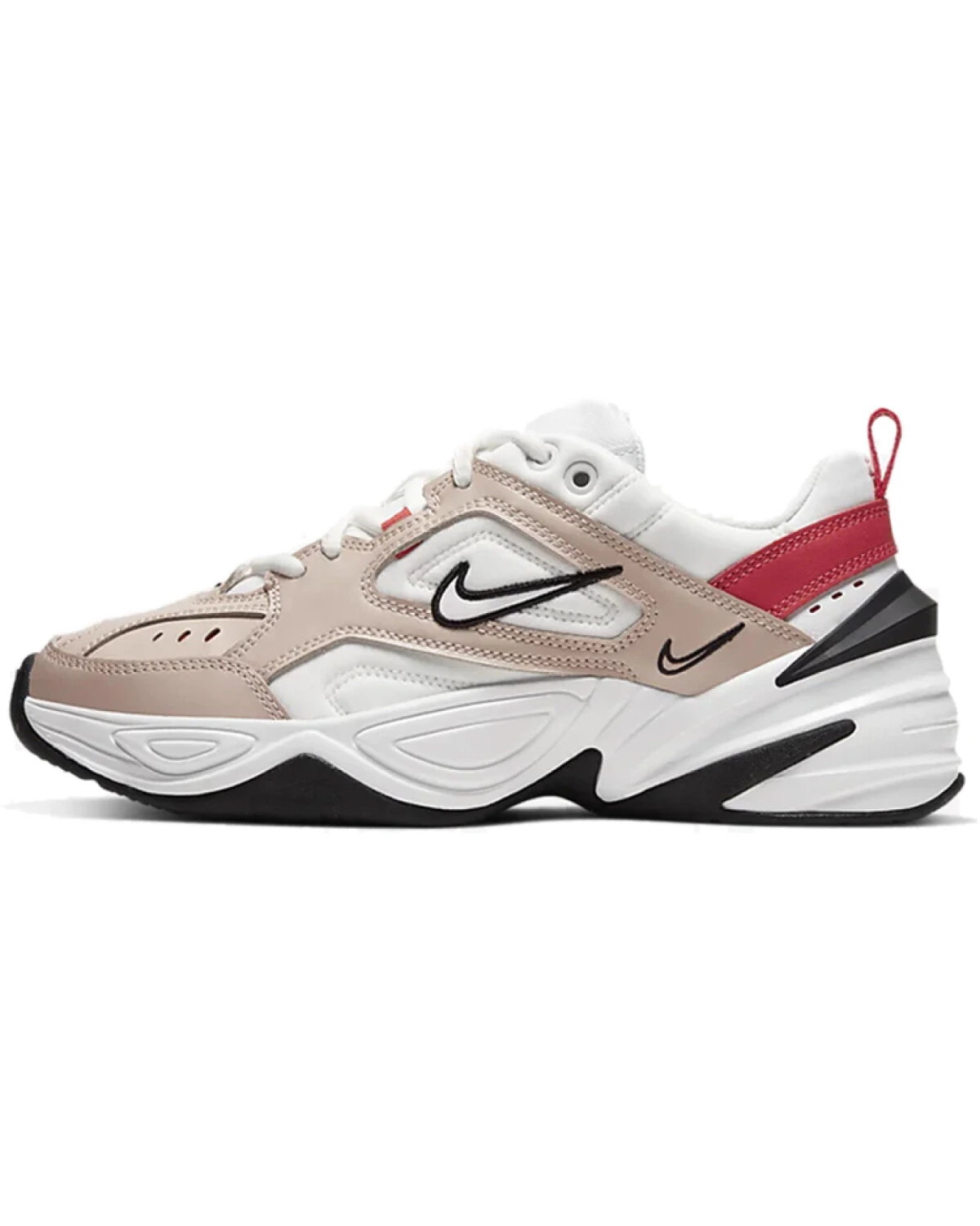 Nike M2K Tekno женские кроссовки бело-бежевые с кожаным верхом картинка