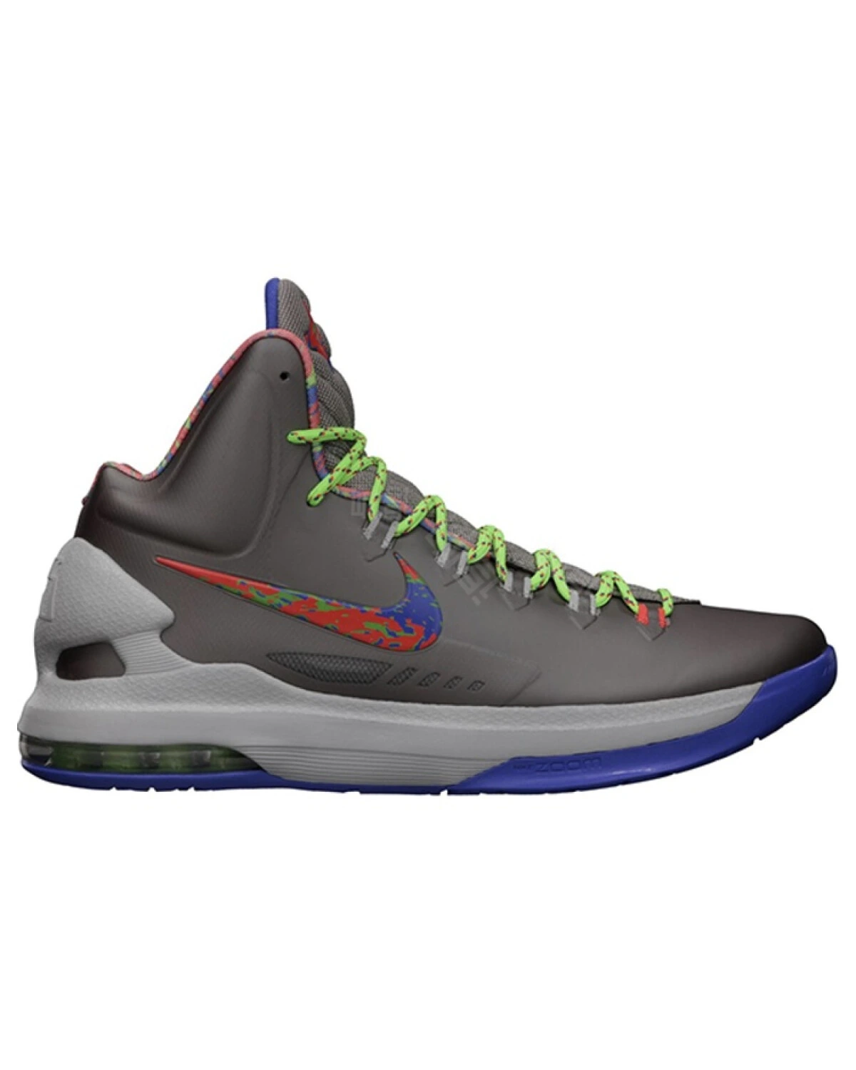 Nike KD 5 Splatter мужские высокие кроссовки для баскетбола серые картинка