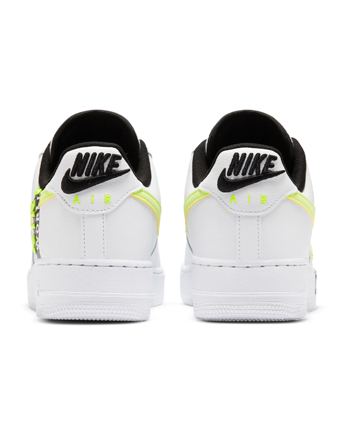 Nike Air Force 1 unisex повседневные кроссовки белые с флуоресцентно-зеленым картинка