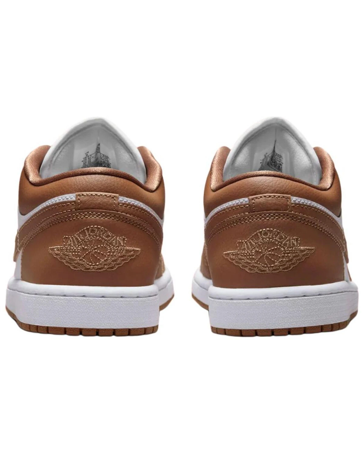 Jordan Air Jordan 1 Low унисекс кроссовки бело-коричневые с шнуровкой картинка