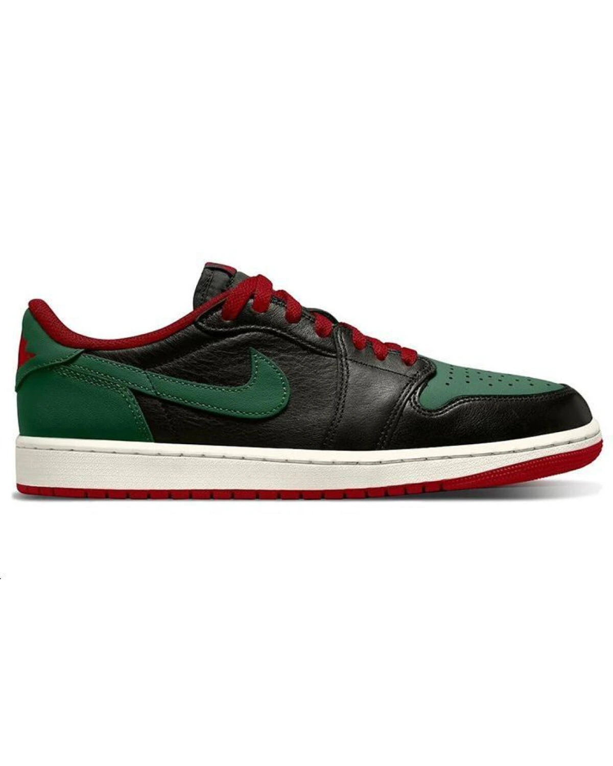 Jordan Air Jordan 1 унисекс кроссовки кожаные черно-зеленые картинка