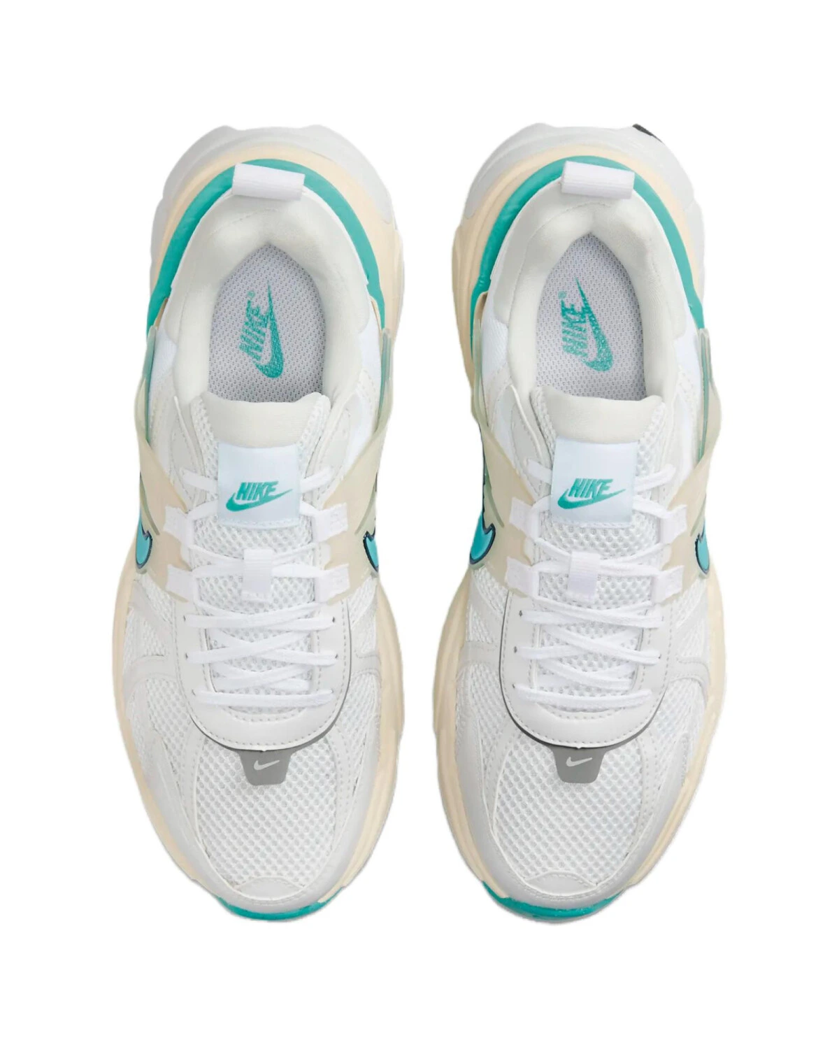 Nike V2K Run унисекс кроссовки повседневные бело-бежево-зеленые картинка