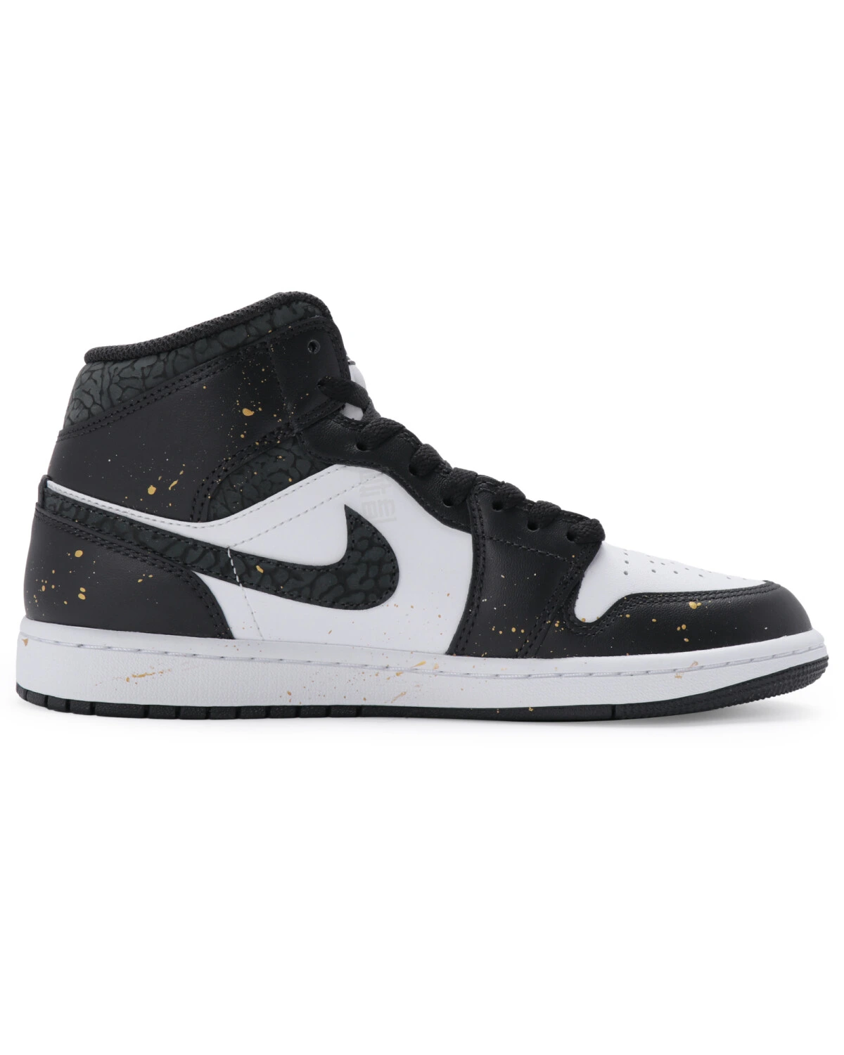 Jordan Air Jordan 1 мужские кроссовки высокие черно-золото-белые картинка