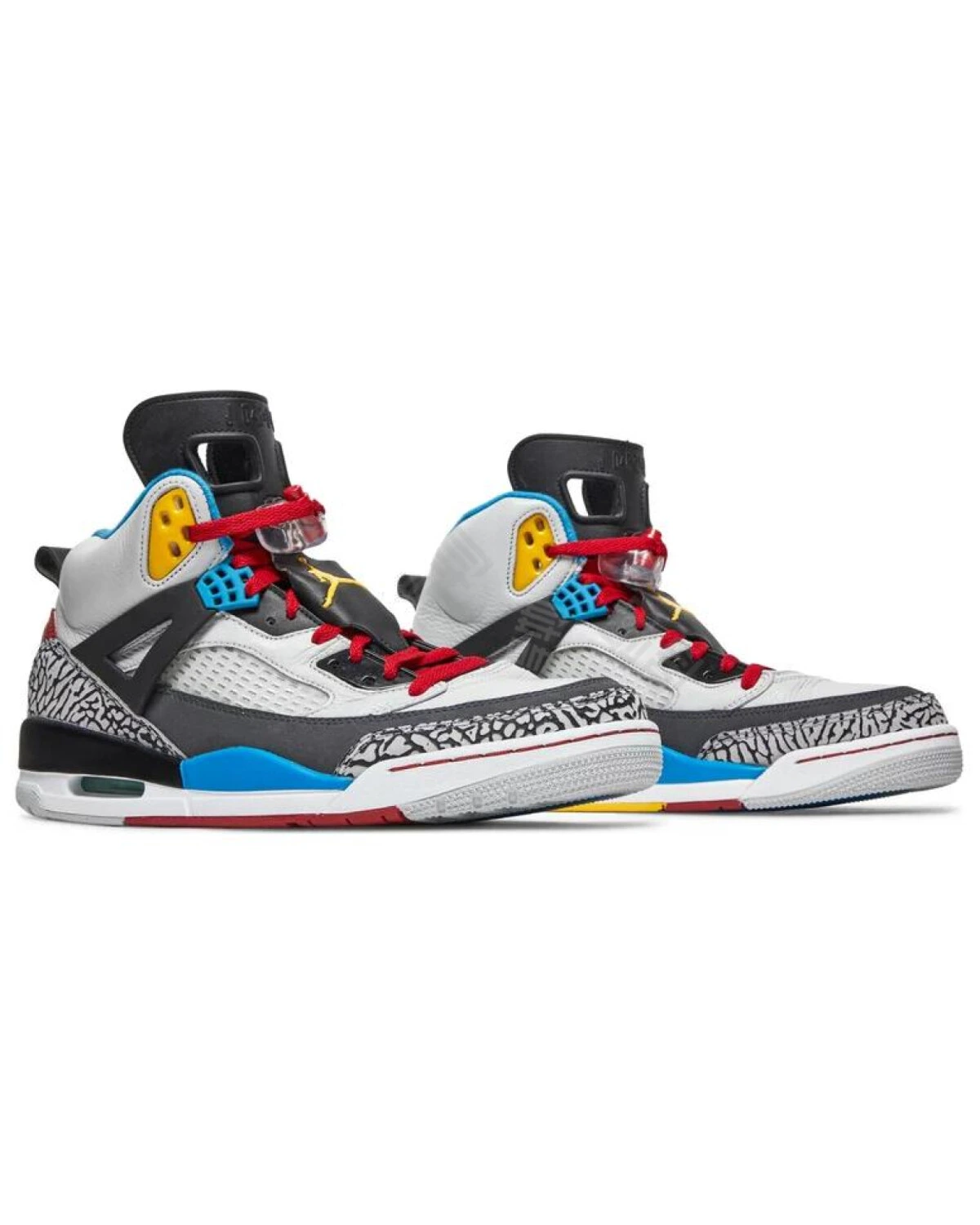 Jordan Spizike Bordeaux мужские кроссовки высокие серо-голубые картинка