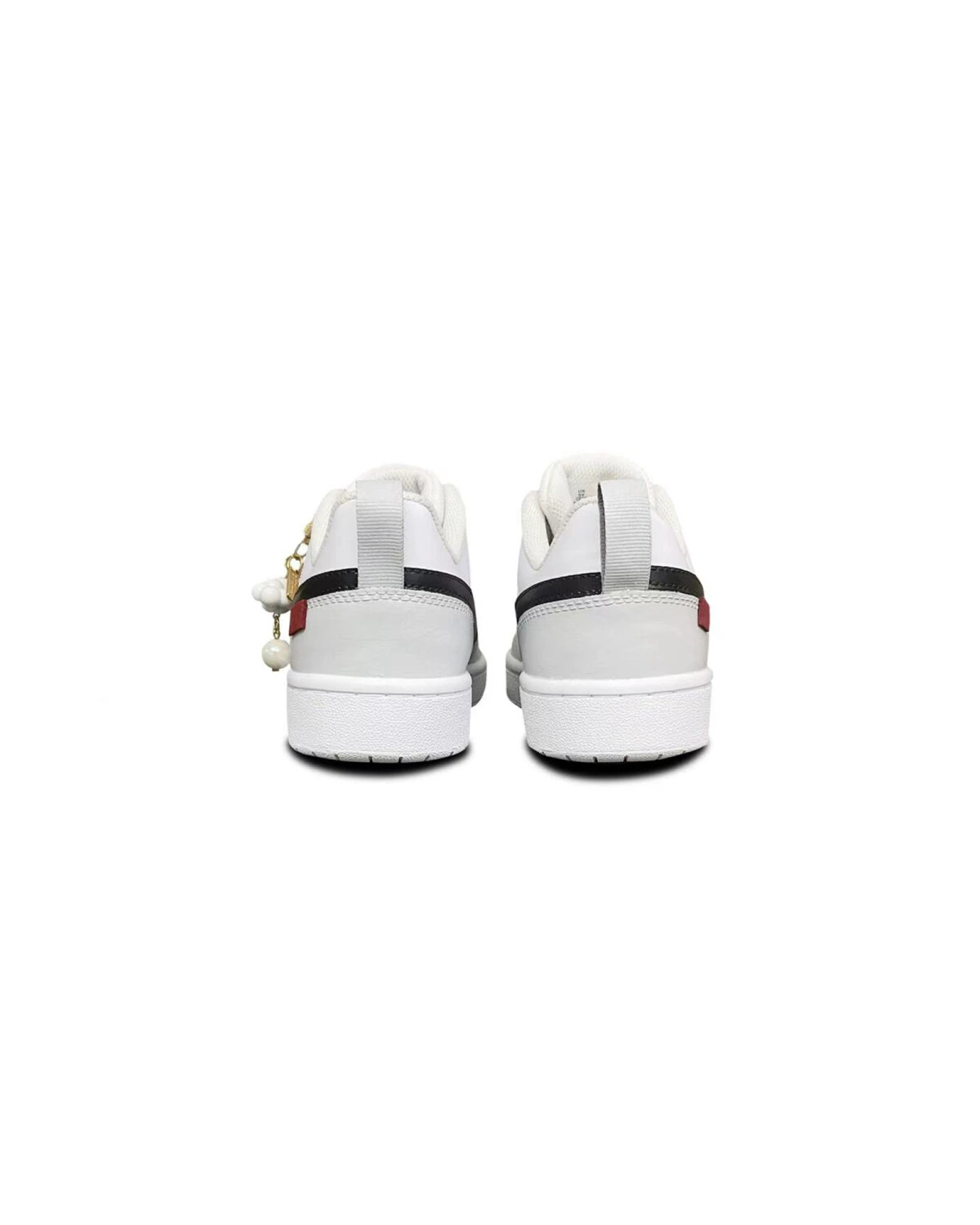 Nike Court Borough детские кроссовки из кожи повседневные серо-белые картинка