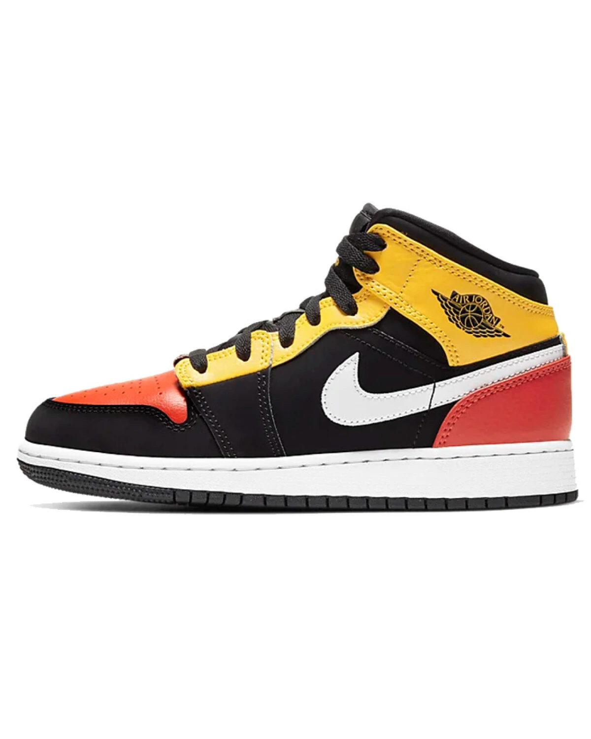 Jordan Air Jordan 1 детские кроссовки MID черно-красно-желтые картинка