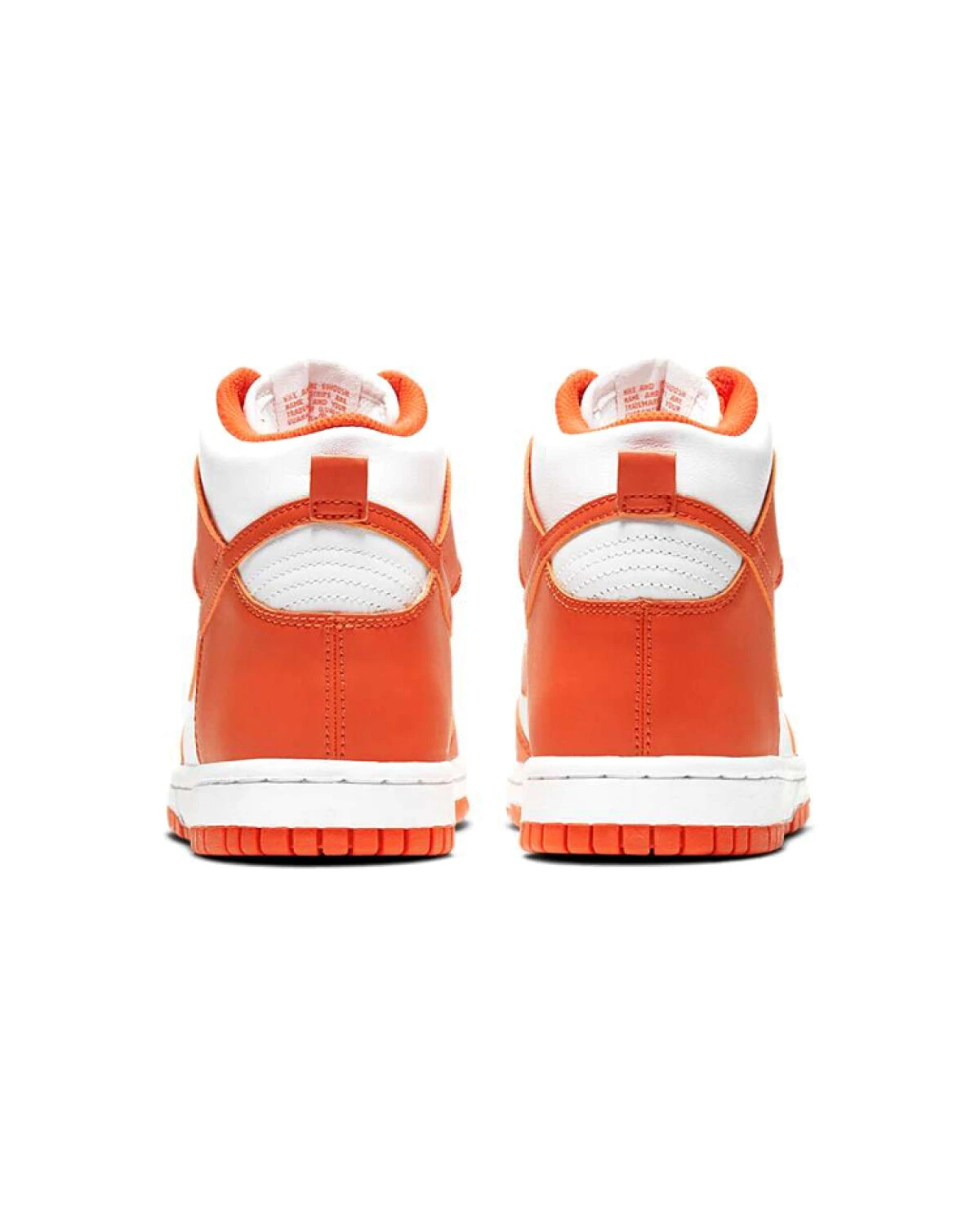 Nike Dunk Orange Blaze детские кроссовки высокие кожаные бело-оранжевые картинка