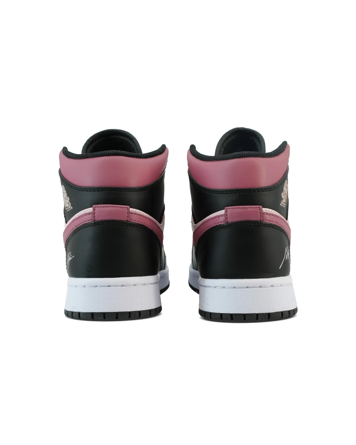 Jordan Air Jordan 1 женские кроссовки высокие черно-розовые картинка