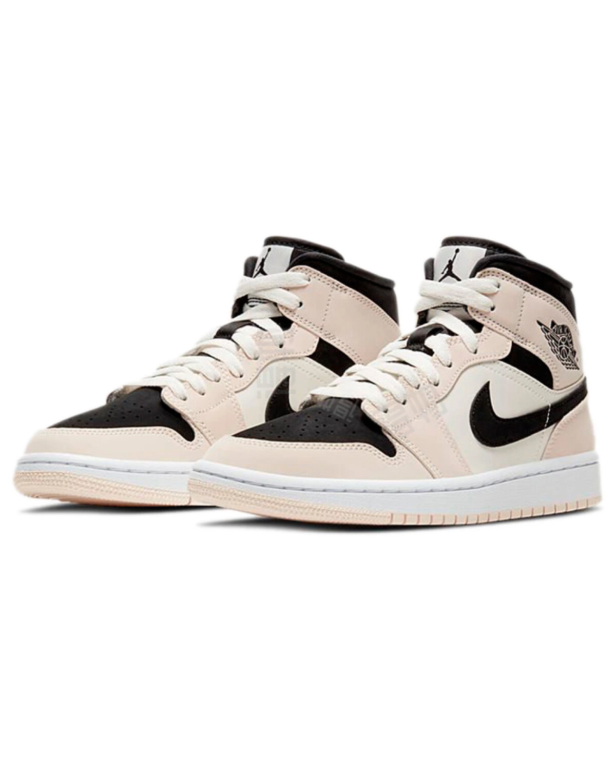 Jordan Air Jordan 1 Mid "Barely Orange" женские кроссовки черно-белые с бежевым картинка