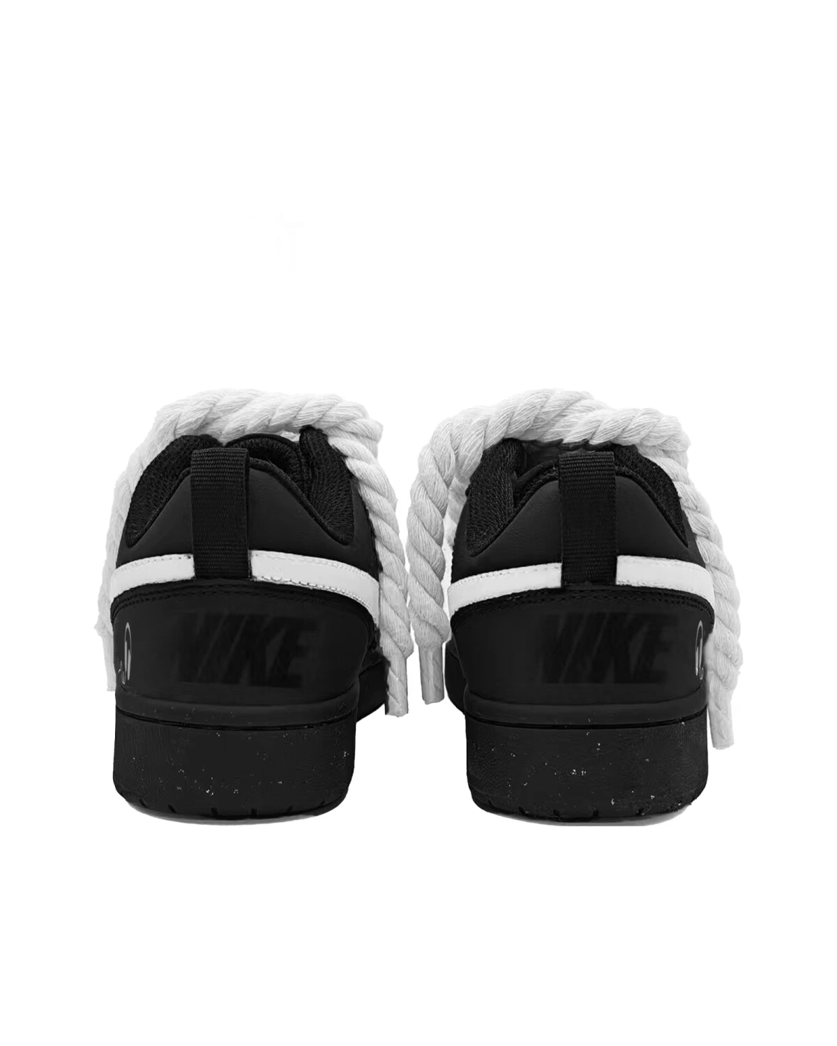 Nike Court Borough детские кеды из кожи черно-белые картинка