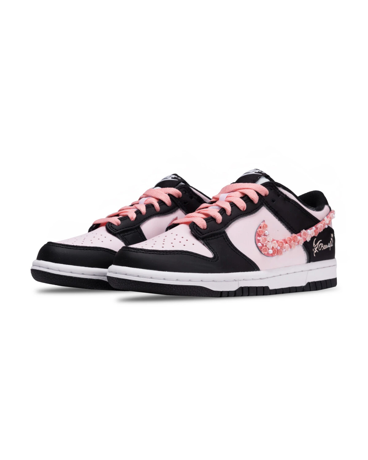 Nike Dunk unisex кроссовки черно-розовые износостойкие картинка