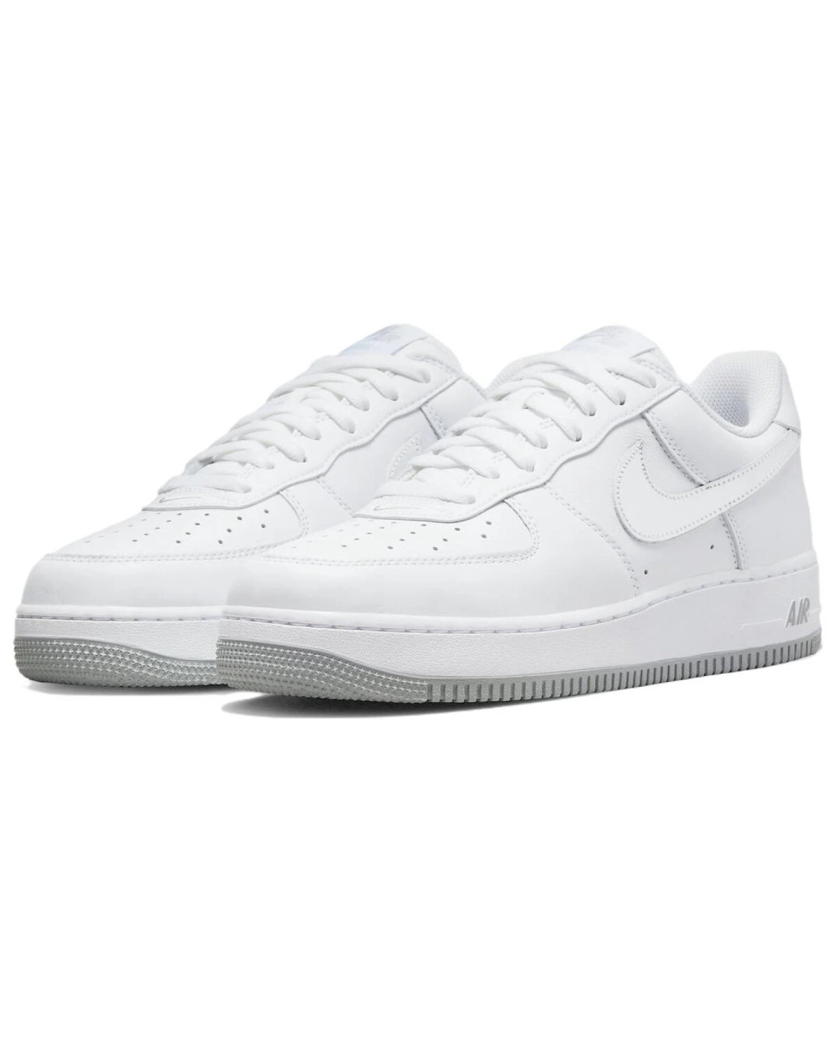 Nike Air Force 1 кроссовки белые кожаные на шнуровке картинка