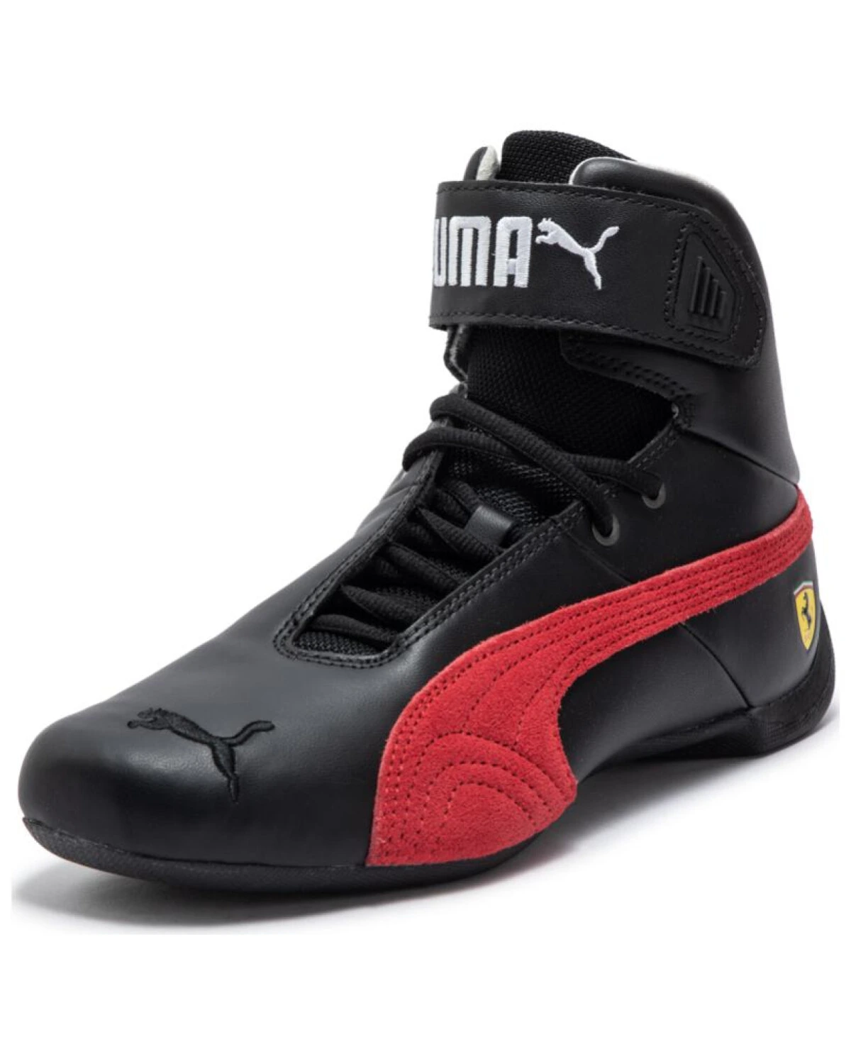 PUMA Ferrari Future Cat MID высокие кроссовки кожаные черно-красные картинка