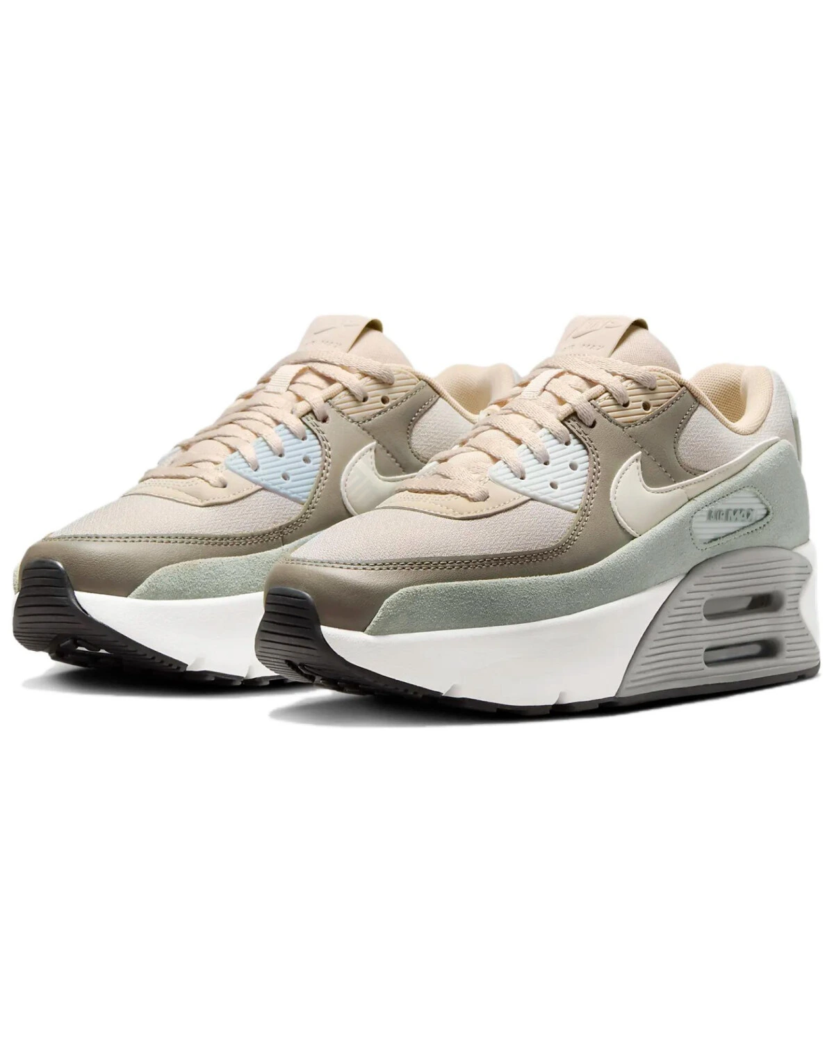 Nike Air Max 90 женские кроссовки комфортные светло-серые картинка