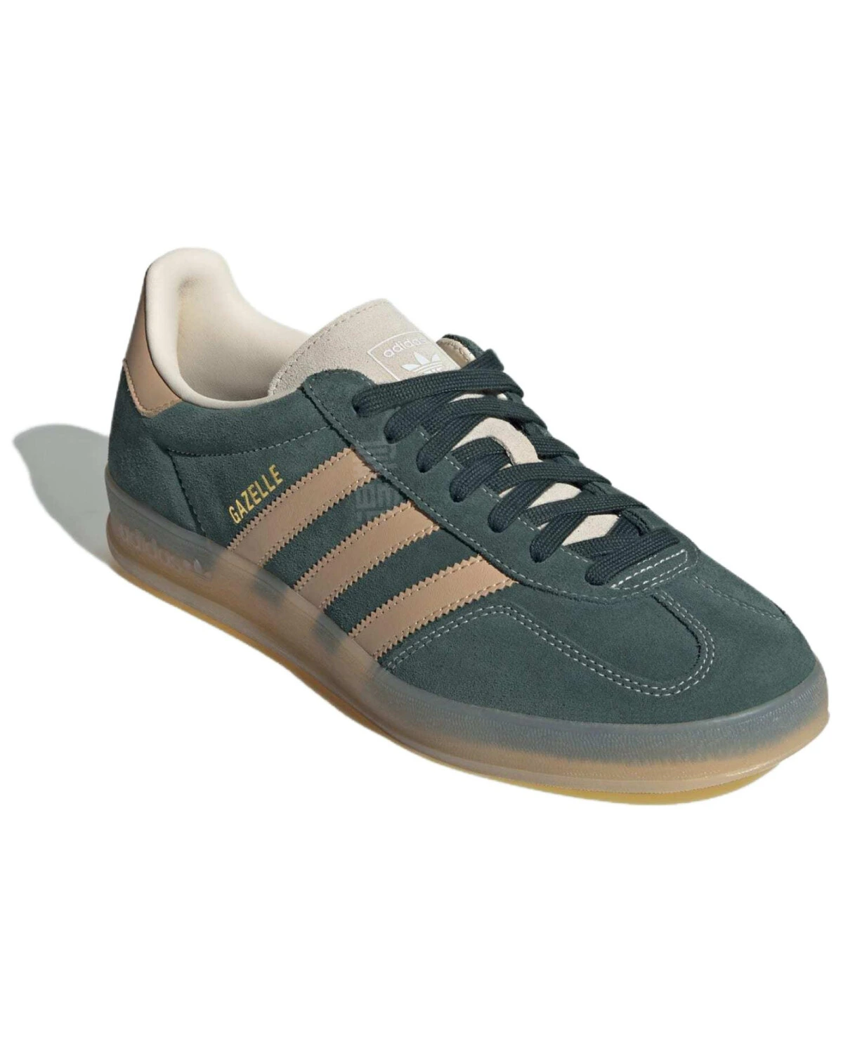 Adidas Originals GAZELLE INDOOR мужские кеды из кожи коричнево-зеленые картинка