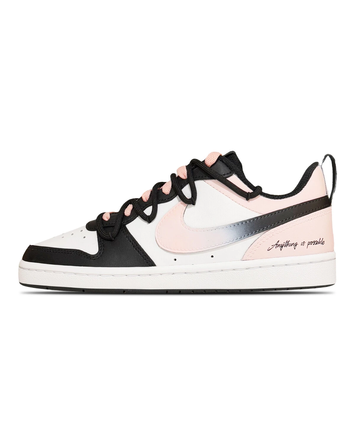 Nike Court Borough детские кеды кожаные черные картинка