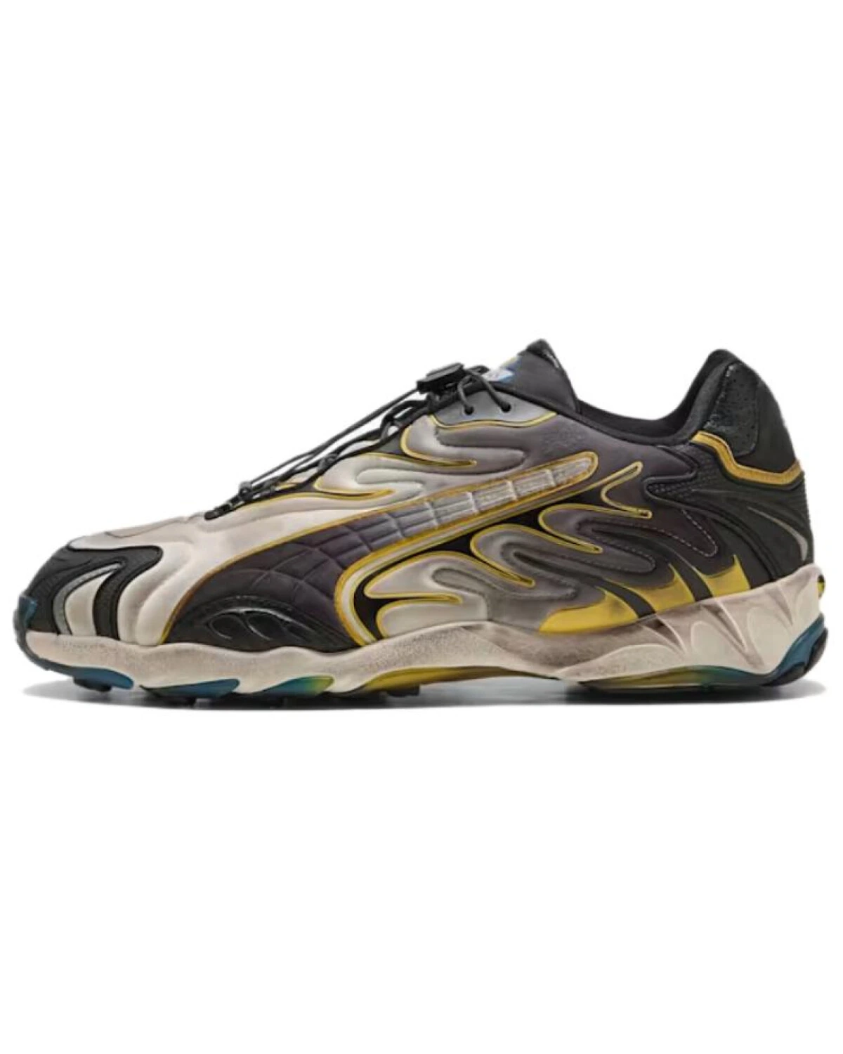 PUMA Inhale мужские и женские кроссовки черно-желтые повседневные картинка